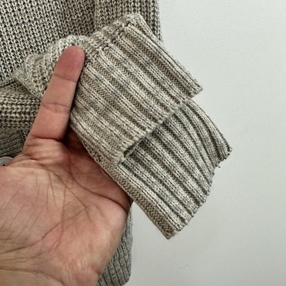 Carbon Cardigan Mens Small Gray Sweater Ribbed Shawl Collar Cozy Indie Grunge - Picture 5 of 10